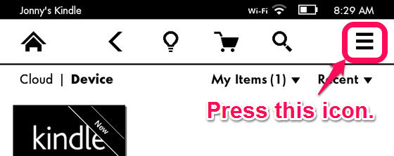 click settings button