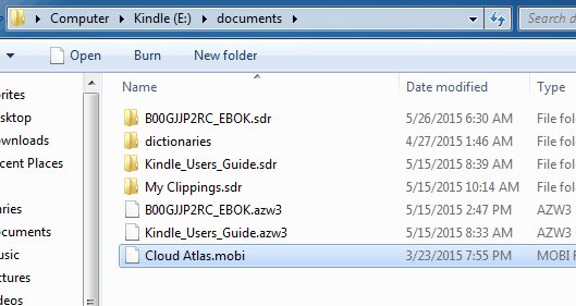 tranfer mobi to kindle