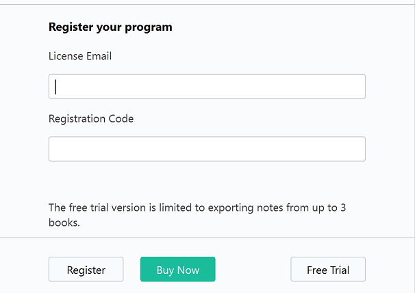 KClippings registration window