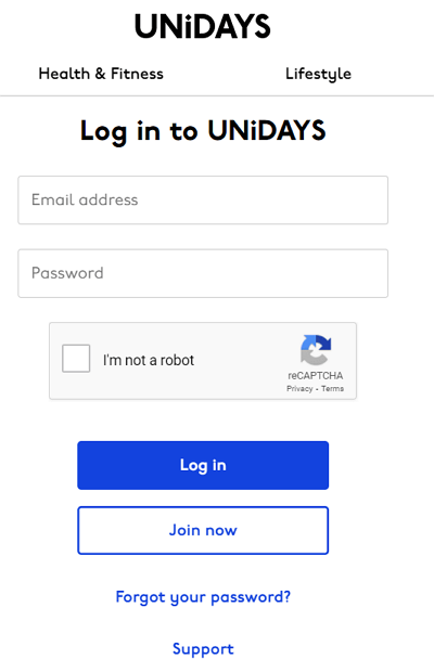 UNiDAYS login