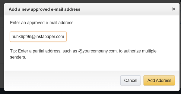 add approved email address