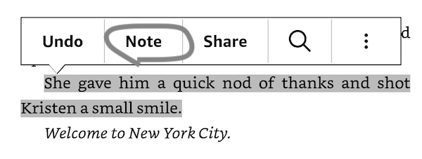 add note to kindle