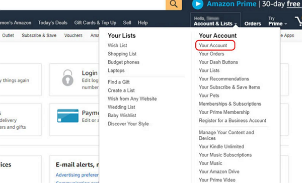 amazon account login