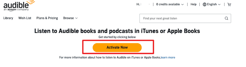 activate audible