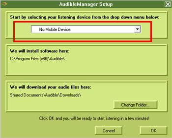 audible manager setup