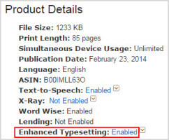 books with enhanced typesettings