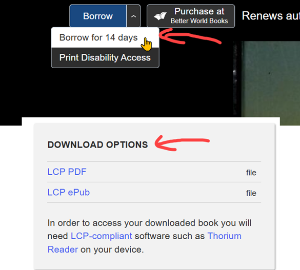 borrow OpenLibrary for 14 days