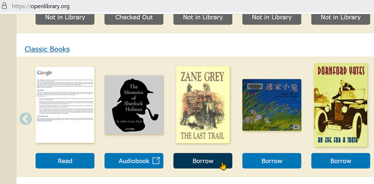 borrow ebook from Internet Archive