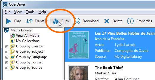 burn OverDrive Audiobooks to CDs