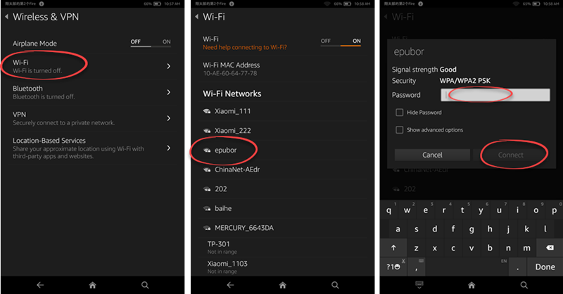 connect kindle fire to wifi