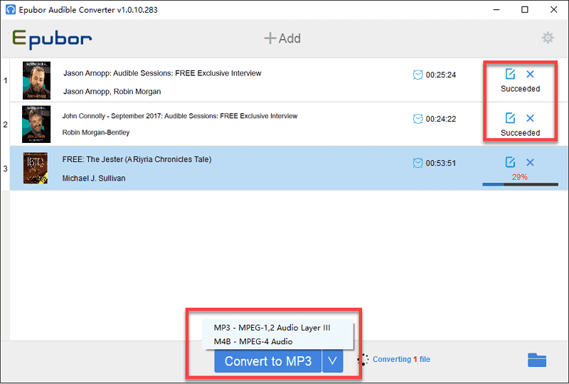 convert audible mp4 to mp3