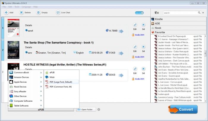 convert drm protected kindle azw to pdf 