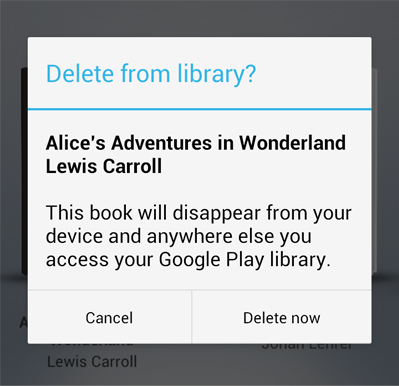 delelte from library
