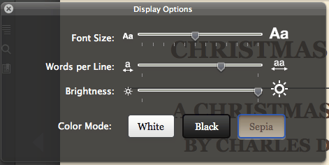 display options