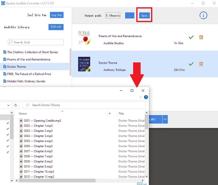 find the converted audible mp3 files