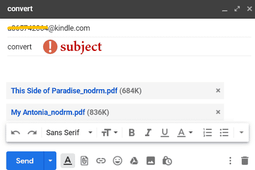 email pdf to kindle