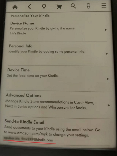 send to kindle email address