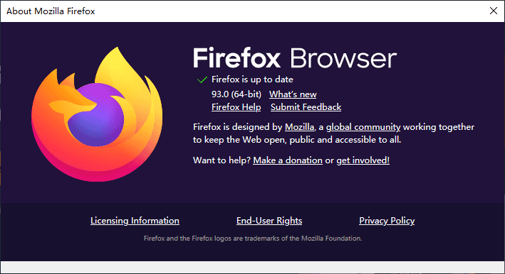 Firefox version