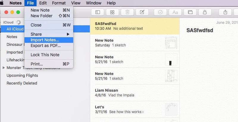 export evernote to applenote