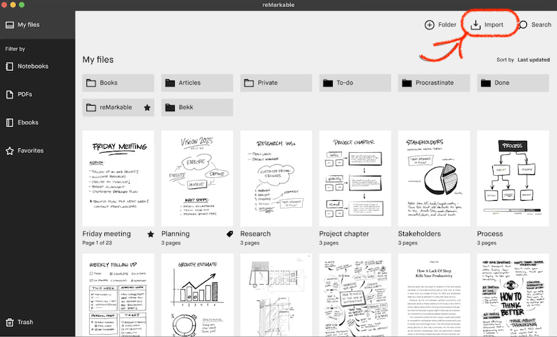 import pdf to remarkable