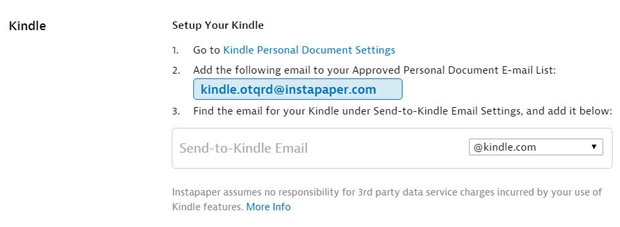 Instapaper to Kindle