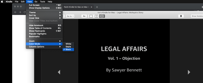 kindle for mac dark mode