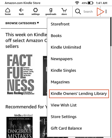 kindle owners' lending library