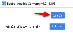 log in audible within epubor audible
