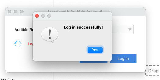 login audible successfully