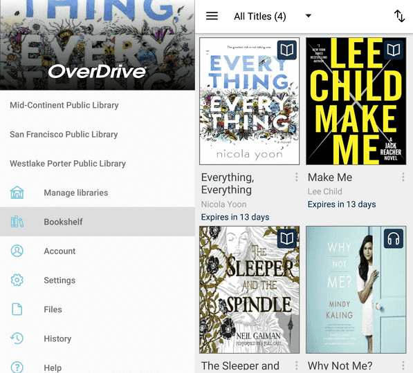 use OverDrive app for kindle