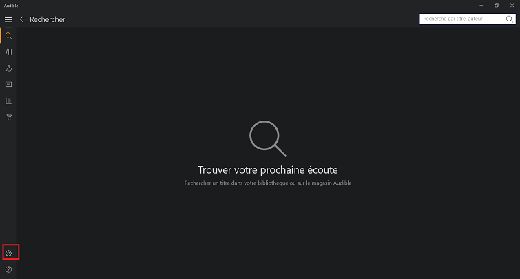 paramètres d'application audibles