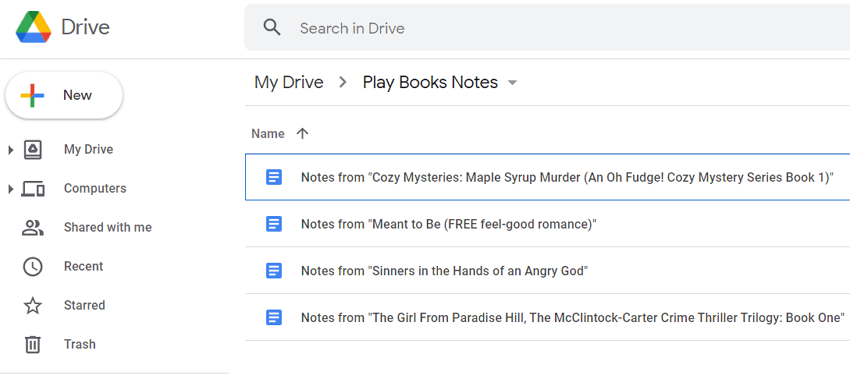 play books notes documents