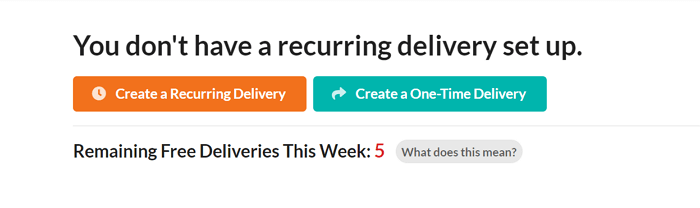 pocket delivery set up