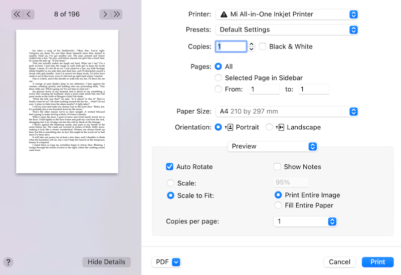 print storytel to pdf