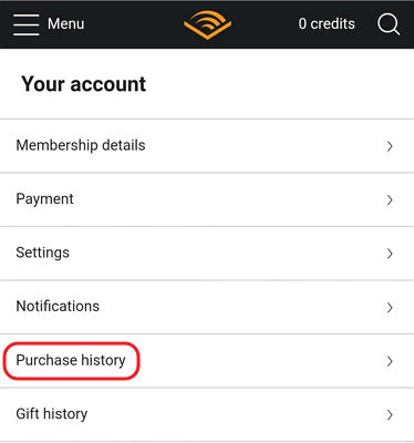 purchase history mobile