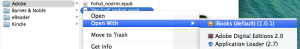 open the Adobe epub books with iBook