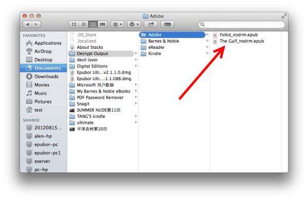 find the free-DRM adobe epub eBook on Mac