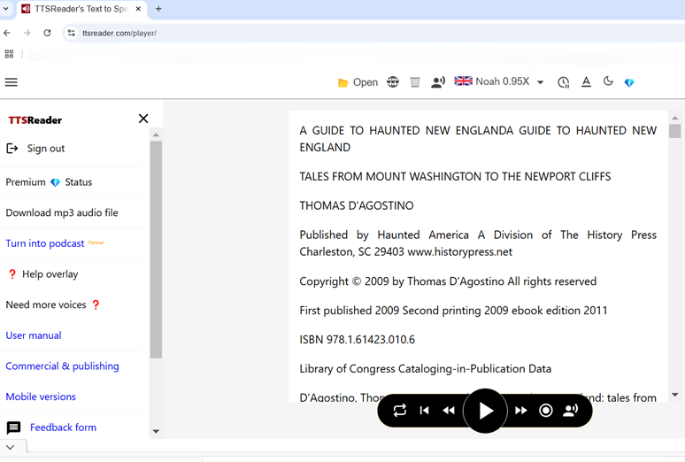 read ebooks with TTS Reader