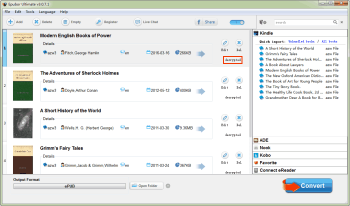 remove DRM from Kindle books