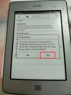 reset kindle touch
