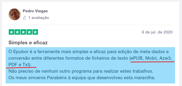 Epubor revisão