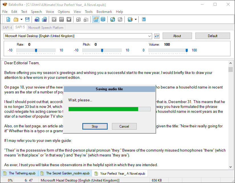 saving audio file