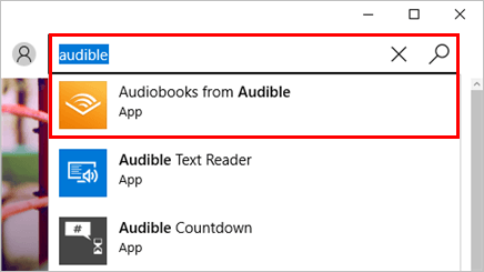 search audible app