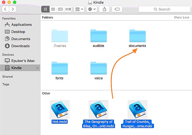 send to kindle on mac via USB