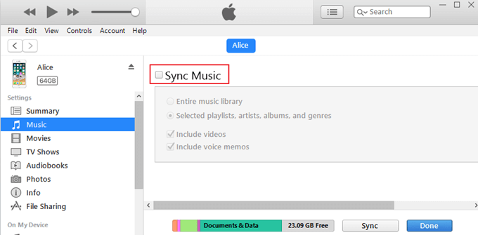 sync music