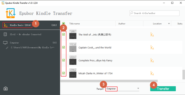 transfer kindle books to computer