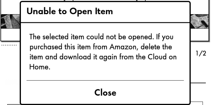 unable to open pdf books on kindle