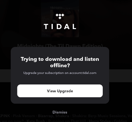 upgrade Tidal to paid version