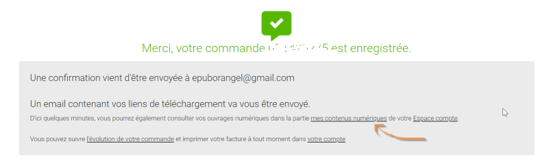 l'e-mail de confirmation EYROLLES