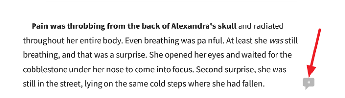 wattpad comments button